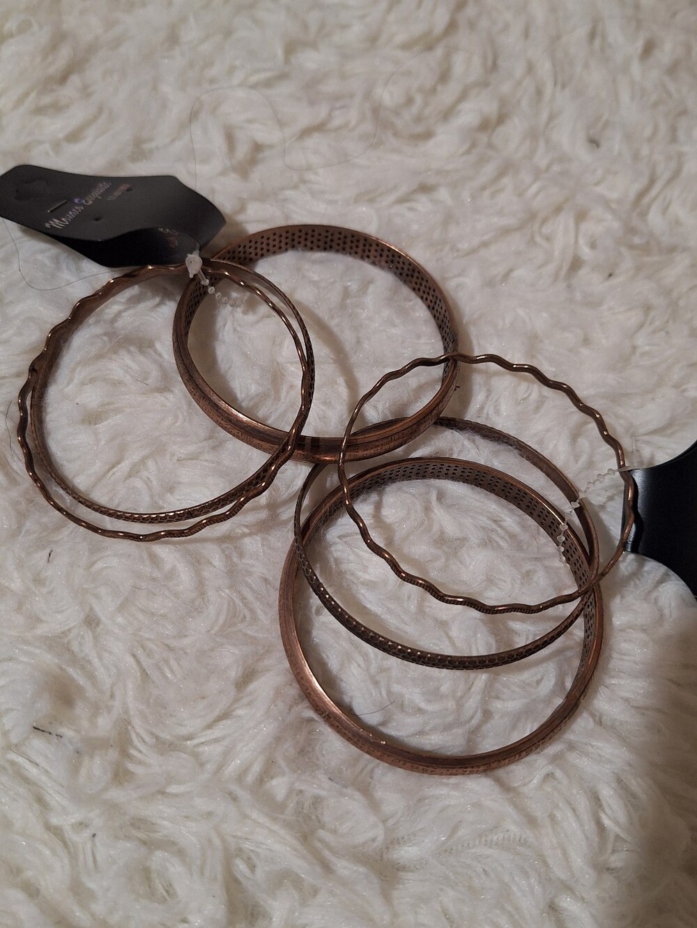 Women’s Set of Rose Gold Tone Textured Bangle Bracelets